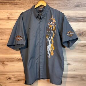 Harley Davidson Screamin Eagle short sleeve button up. Size XXL